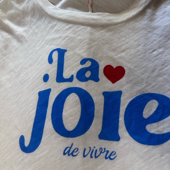 Sundry Classic La Joie White Tee Size 2 6/8 - Picture 2 of 5